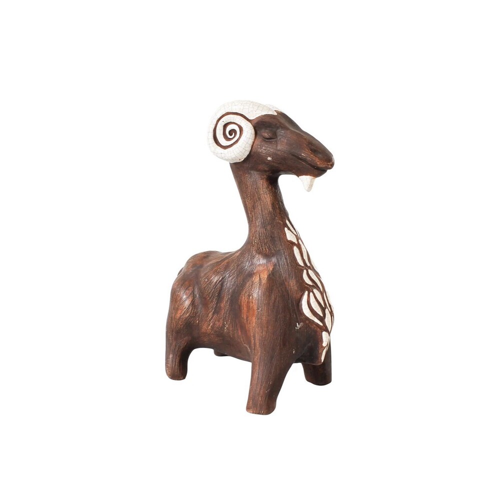 Mid-Century Ceramic Pottery Ram Figure
